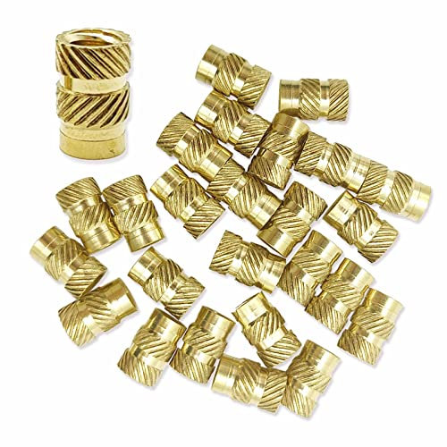 Inserto de Rosca, Tuerca Autoajustable de 1/4 25 Piezas, Tuercas Moleteadas Con Rosca Interna de Latón, para Piezas de Impresora 3D, Bricolaje