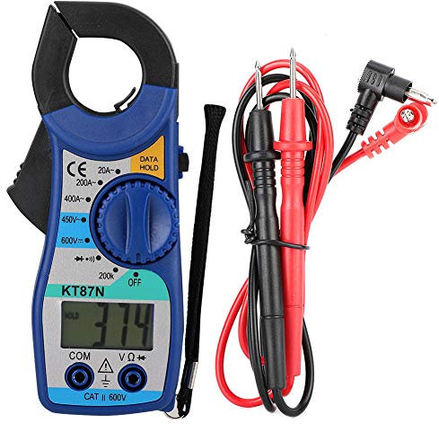 Medidor De Pinza Digital Lcd Kt87n, Multímetro De Voltaje De 600v/450v Con Pinza Amperimétrica De 20-400a Para Voltaje De Ca/Cc, Corriente De Ca, Continuidad, Resistencia.