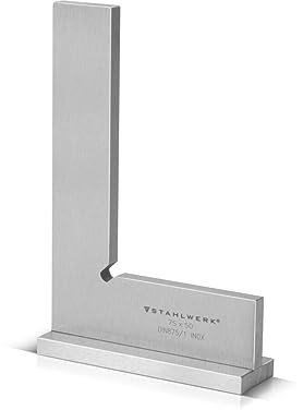 STAHLWERK Equerre de butée 90° 50 x 40 mm DIN 875/1 Equerre de serrurier/Butée angulaire/Equerre de précision en acier inoxydable