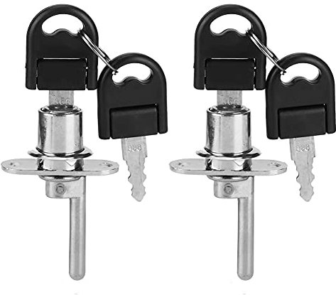 Cerradura de cajón de 2 piezas, cerradura de archivo de armario de cajón de muebles de aleación de zinc con llaves Hardware de muebles de bricolaje de seguridad de oficina para cajón (16mm-Silver )