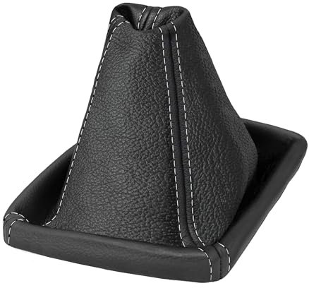 Schaltsack Schalthebelmanschette kompatibel mit Opel Astra H Bj. 2004-2010 Echtleder schwarz mit grauer Naht
