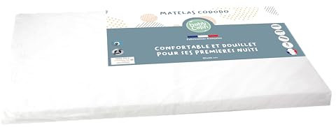 Babycalin - Matelas cododo bébé 83x50x4 cm - Pour lit cododo et berceau cododo - Matelas bébé confortable et douillet pour ses premières nuits - Matelas berceau déhoussable - Fabriqué en France