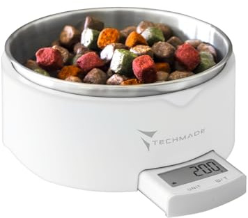 Bol de Nourriture pour Animaux, Bol pour Chien et Chat pèse croquettes et Aliments, Bol avec Balance électronique pour Animaux