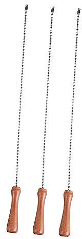 ANDRESLAD 3pcs Wooden Stick Ceiling Fan Pull Chains Hanging Pendant Pulling Chains for Ceiling Fans 30.5cm Length Natural Wood Tone