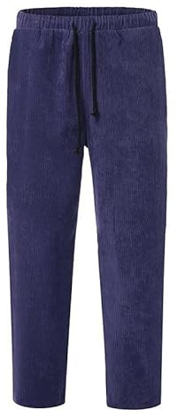 Pantalon en velours côtelé stretch pour homme - Pantalon de loisirs tendance et polyvalent - Taille élastique - Pantalon de sport respirant et confortable - Couleur unie - Grandes tailles, bleu, 3XL