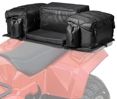 VEVOR ATV Heckaufbewahrungstasche Hecktasche Heckfrachttasche (50 L) mit Schwamm-Sitzkissen & Flaschenhalter, Rücksitz-Ausrüstungstasche, passend für die meisten ATVs UTVs mit Gepäckträger