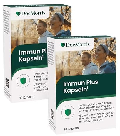 DocMorris Immun Plus Duo – 2 x 30 Kapseln – Mit Vitamin C, D3 & Zink – Für ein starkes Immunsystem - Nahrungsergänzungsmittel