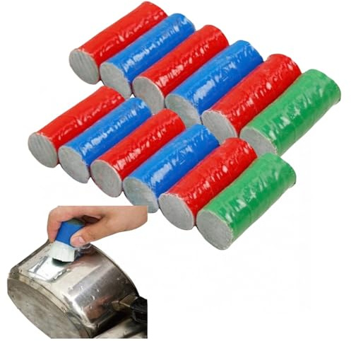 12 Piezas Barras Removedoras de y Limpiadoras de Acero Inoxidable para Cocina Herramienta de Limpieza Multifuncional para Manchas de Aceite y Suciedad Utensilios