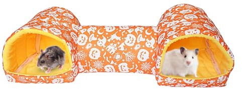 Husdjurstunnel – Halloween-burtillbehör för illrar, chinchillor, hamstrar, igelkottar och små djur, interaktiv lek med bekväm sovfunktion, tunnel för husdjur, 51 x 17 x 15 cm