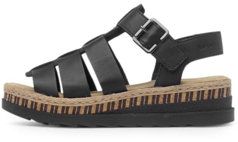 Rieker Tenby Womens Black Gladiator Leather Sandal