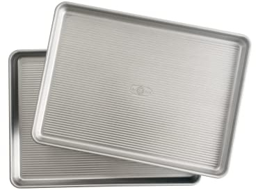 USA Pan Bakeware Half Sheet Pan, Set of 2 Baking Sheets, Aluminized Steel