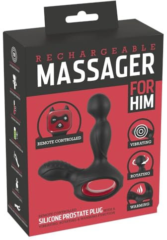 You2Toys Prostata-Plug - wiederaufladbarer Prostata-Vibrator für Männer, 10 Vibrationsmodi, Rotations-Funktion, Anal-Training, wasserdicht, schwarz