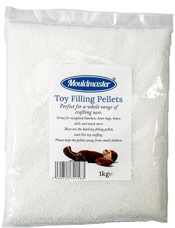 Mouldmaster Toy Filling pellets/Beads 1kg, Off White, TF02 (Packaging may vary), 500g