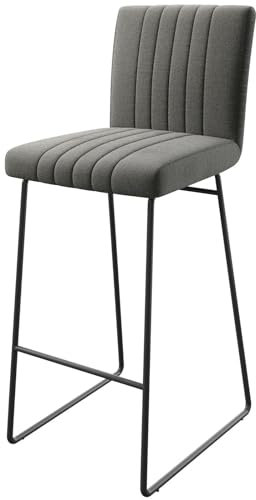 DELIFE Barstuhl Luiga-Flex Kufengestell Metall Strukturstoff Anthrazit