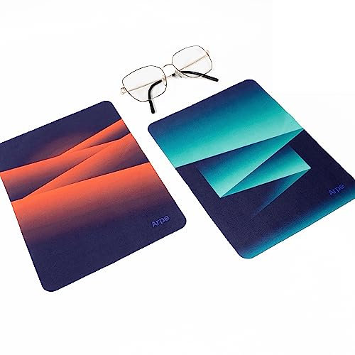 Arpe Reinigungstücher, ideal für die Reinigung von Brillen und empfindlichen Oberflächen, aus opticleanem Stoff, nachhaltig verarbeitet (16 x 21 cm, Rot und Blau)