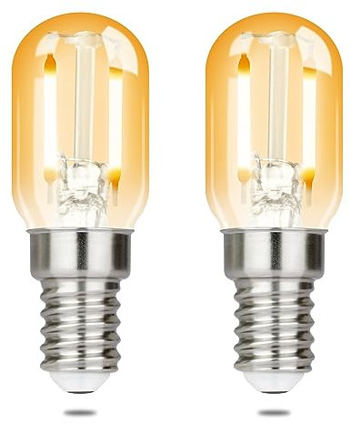 GBLY 2er pack E14 LED Warmweiss Glühbirne - T22 Vintage LED Lampen 2W Retro Edison Sockel Birne 2700K Warmweiß Leuchtmittel Energiesparlampe E14-Fassung Kühlschranklampe Nicht Dimmbar Light Bulb