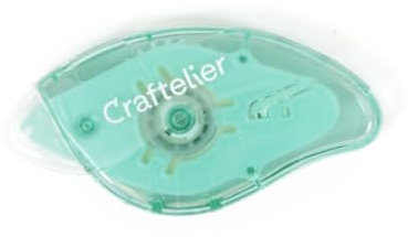Craftelier - Dispensador Adhesivo con Cinta de Doble Cara Permanente | Diseñado para Proyectos de Scrapbooking y otras Manualidades | Recargable y Libre de Ácidos | Medidas 8 mm x 7 m - Color Turquesa