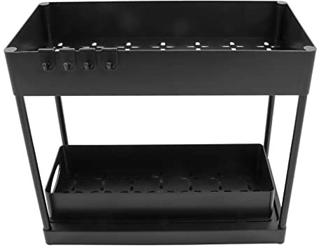 Organisateur Sous L'évier, Panier De Rangement Pour Tiroirs Coulissants, Panier De Rangement Coulissant Sous L'évier Pour Armoire, Tiroirs Coulissants, Comptoir, Garde-manger HIPS(Noir)