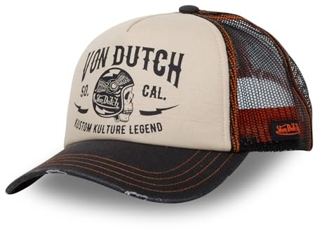 Von Dutch Casquette Homme & Femme, Trucker Crew, Gris C12