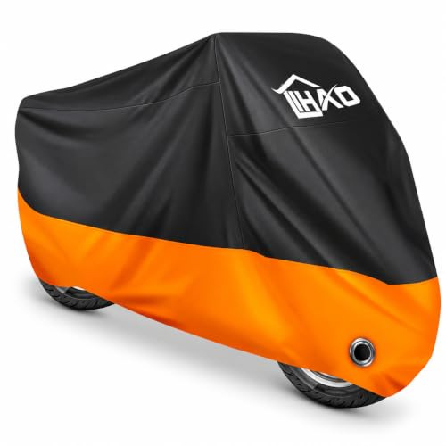 LIHAO Motorcykel presenning utomhus vattentätt motorcykelskydd motorcykel garage skoter skydd vindtät med förvaringsväska 245 x 105 x 125 cm motorcykeltillbehör