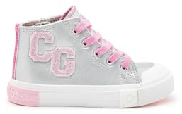 Conguitos - Zapatillas Altas Letras para Niña (Plata/Talla 31)