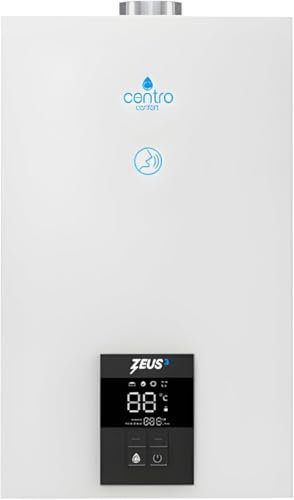 Zeus Durchlauferhitzer, 12 l, Butan/Natural, wasserdicht, Butangas LPG oder Erdgas, CE-zertifiziert, tankloser Gas-Durchlauferhitzer für den Innenbereich (Naturgas, 1 Stück)