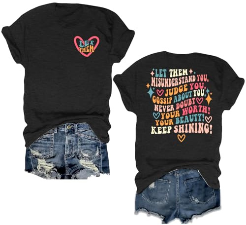 Let Them Misunderstand You Shirt Women Mental Health Tshirt Speech Therapy Tops Inspirational Tee Motivational Gifts Black