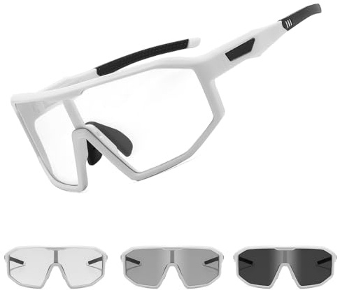 Suertree Photochromic Cycling Glasses Men Women Clear Sports Sunglasses Mountain Bike Riding MTB Bicycle Running Golf Baseball Fishing Driving Hiking