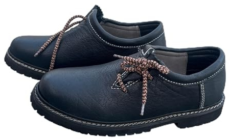 lowol Bavarian Trachten German Traditional Lederhosen Oktoberfest Shoes Haferl Shoes USA Size 7-13 (US Footwear Size System, Adult, Men, Numeric, Medium, 7) Black