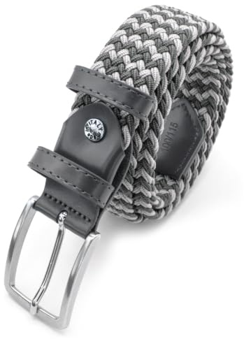 Navigare Cintura Elastica Intrecciata Made in Italy, E , Con Inserti in Vera Pelle, Donna Uomo