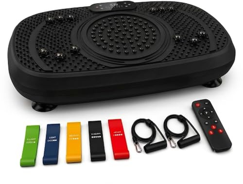 MARKIVO Vibration Plate Exercise Machine – 199 Adjustable Speeds, 500LBS Capacity, 7 Program Modes, Resistance Bands & UK Plug for Home Fitness