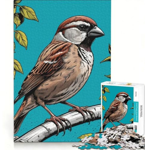 1000 Piece Adult Puzzles House Sparrow, Hands-on Game, Family Activities, Deal As Gifts for The Whole Family (50x75cm)