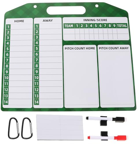Zerodeko 1 Set Tableau Magnétique D'entraînement de Baseball Tableau Blanc de Baseball Bleu en Pvc Effaçable avec Cartes de Composition et Marqueur pour Coaching