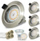 HiBay 4er LED Einbaustrahler Set GU10 Einbaurahmen 5W Warmweiß LED Spot 230V Edelstahl Gebürstet Einbauspot Rund inkl.GU10 Fassung
