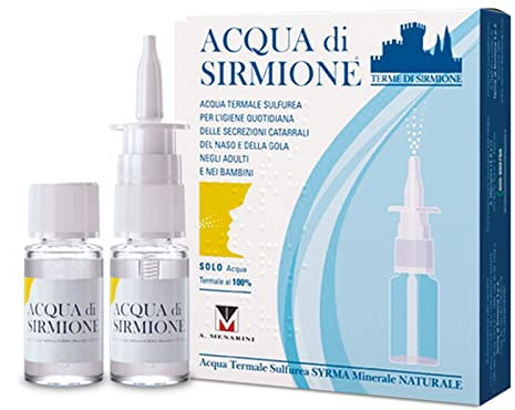 Acqua di Sirmione | Ideale per naso chiuso 6 Flaconcini da 15 ml. Può Essere Utilizzata Con Spray Nasale o In Aerosolterapia. Adatto Per Adulti e Bambini