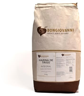 BONGIOVANNI FARINE E BONTA' NATURALI Farina Integrale di Grano Tenero macinata a pietra 5Kg BIO