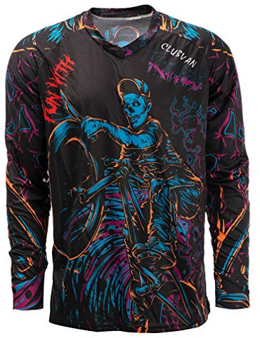 Weimostar - Maillot de cyclisme pour homme VTT Motocross Manches longues MTB T-shirt Descente Hauts de sport Course Équitation Blouse Bleu XXL