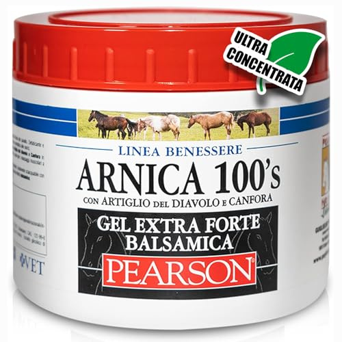 ARNICA 100'S - Arnica Per Cavalli, Gel Extraforte Pearson [500ml]. Crema Arnica Gel Forte Con Artiglio Del Diavolo e Canfora. Pomata Defaticante e Rilassante