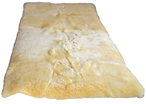 Naturasan Medizinische Lammfell Bettauflage | Betteinlage Schaffell | echt Lammfell Matratzenauflage, Unterbett, Topper, Öko Bettfell, Warmer Matratzenschoner medizinisch gegerbt, (100 x 200 cm)