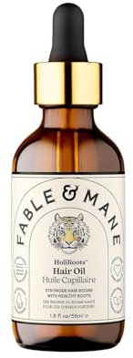 Fable & Mane HoliRoots Hair Oil, Strengthens Dry, Damaged Hair and Scalp. Pre Wash Oil Treatment Repairs with Ashwagandha, Amla and Castor Oil