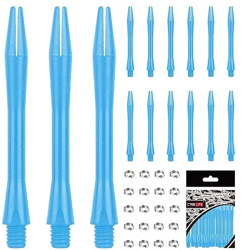 CyeeLife Dart-Schäfte,15 Stück Dart Shafts mit 20 O Ringe,4, Dart Zubehör für Dartpfeile (Schwarz) (Blau)