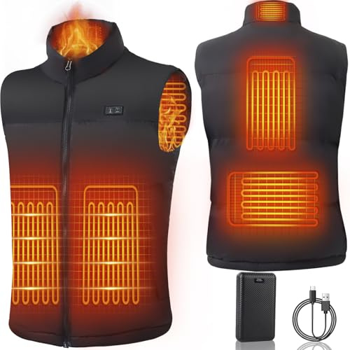 Mincoo Chaleco Calefactable Hombre con 7.4V 18400mAh Bateria, Chaleco Calefactor de Invierno con 3 Ajustes de Temperatura Lavable para Esquí Camping Caza Pesca Moto
