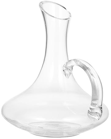DOITOOL Whiskey Bottle Drink Decanter Distributor with Handle 9.44X7.87X7.48In Glass Wine Jug for Bar Tools and Home Entertaining