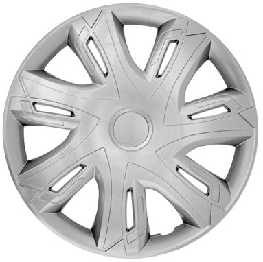 Luckyberg Radkappen 15 Zoll N-Power | Zierkappen in vielen Farben, Radzierblenden 4er-Set für die meisten Automarken und Stahlfelgen. Felgenabdeckung für Autofelgen. (15 - Silver)