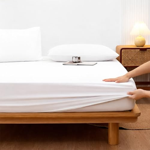 ăDorms Hotel Exclusiveă Twin XL Mattress Protector(Fits 6-18 Deep) 5-Sided Fitted Sheet Style Breathable Terry Cloth Top Waterproof Mattress Cover for Twin XL Size Bed