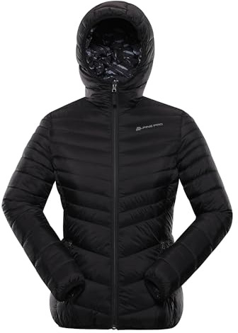 Alpine Pro Veste d'hiver réversible Eroma ultra légère pour femme avec revêtement WR fonctionnel imperméable et une forte isolation intérieure HI-THERM, Noir , S