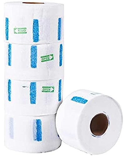 Feisate Papel Cuello Barbería, Desechables 5 Rollos Papel Cuello Peluquería, Protector Cinta Barbero Cortar Peluquería, Blanco