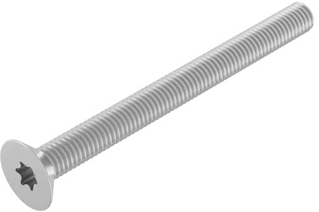 SECCARO Viti a testa svasata M4 x 45 mm, in acciaio inox V2A VA A2, ISO 14581, filettatura completa (TX), confezione da 20