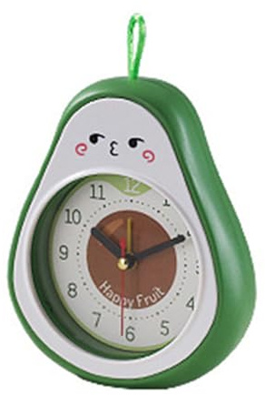 Haofy Cartoon-Obst-Wecker mit Modischem Obst-Design, Schreibtischuhr für Studenten, Zum Lesen (Avocado)