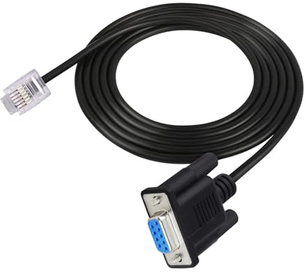 VBESTLIFE RS232 DB9Pin hona till RJ11 RJ12 6P6C LAN-nätverk seriell konsolkabel, Plug and Play, 5,9 fot